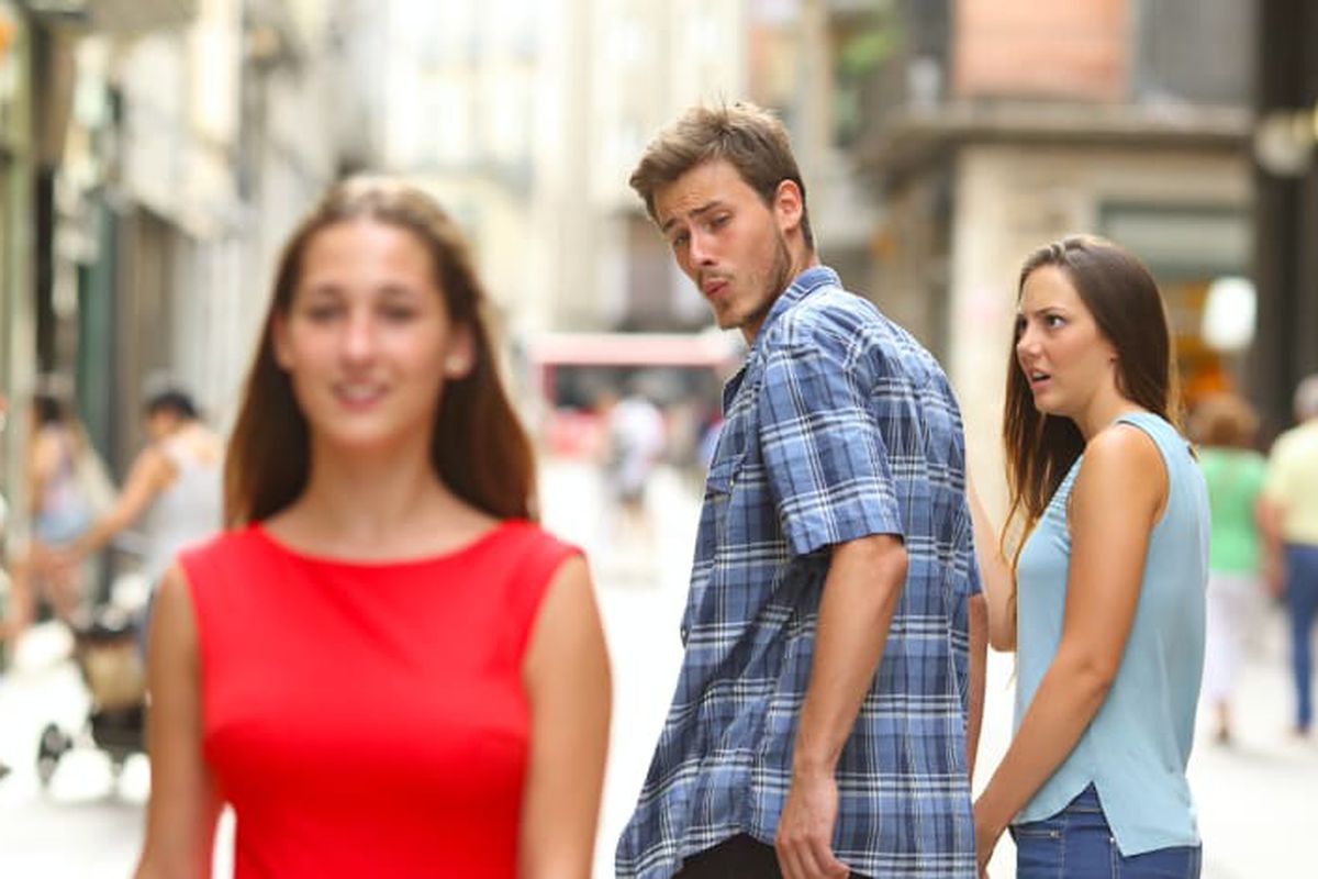 Distracted Boyfriend meme about Sensate